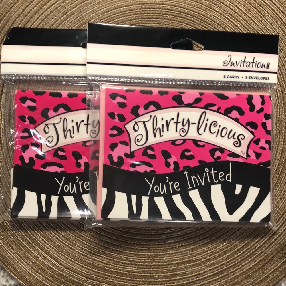 2 Pkgs Invitations Turning 30 Thirty-Licious